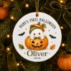 Picture of Personalized Baby’s First Halloween Ornament 2026, Custom Baby Name Pumpkin Keepsake, Cute Halloween Gift for Newborn, Baby Halloween Gift