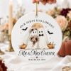 Picture of Personalized Halloween Wedding Ornament 2026, Custom Couple Names Married Keepsake, First Halloween Together Gift, Newlywed Halloween Gift