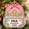 Picture of Personalized Kindergarten Backpack Ornament, Custom First School Christmas Gift, Kids Backpack Keepsake, Preschool Ornament, Child Name Gift