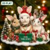Picture of Personalized Bunny Family Christmas Ornament, Custom Rabbit Family Gift, Woodland Animal Ornament, Family Name Keepsake, Cute Holiday Decor