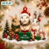 Picture of Personalized Bunny Family Christmas Ornament, Custom Rabbit Family Gift, Woodland Animal Ornament, Family Name Keepsake, Cute Holiday Decor