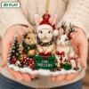 Picture of Personalized Bunny Family Christmas Ornament, Custom Rabbit Family Gift, Woodland Animal Ornament, Family Name Keepsake, Cute Holiday Decor