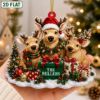 Picture of Personalized Reindeer Family Christmas Ornament, Custom Deer Family Gift, Woodland Christmas Decor, Animal Family Keepsake, Holiday Ornament