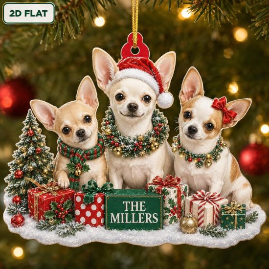 Picture of Personalized Chihuahua Christmas Ornament, Custom Pet Family Gift, Chihuahua Christmas Ornament, Dog Lover Keepsake, Pet Holiday Decor 2026