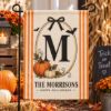 Picture of Personalized Halloween Garden Flag, Custom Monogram Family Name Flag, Pumpkin Fall Yard Decor, Halloween Porch Decor, Housewarming Gift