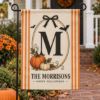 Picture of Personalized Halloween Garden Flag, Custom Monogram Family Name Flag, Pumpkin Fall Yard Decor, Halloween Porch Decor, Housewarming Gift