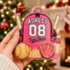 Picture of Personalized Softball Backpack Ornament, Custom Softball Player Gift, Sports Team Christmas Ornament, Girl Athlete Keepsake, Jersey Gift