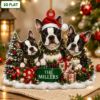 Picture of Personalized Boston Terrier Family Christmas Ornament, Custom Dog Family Gift, Pet Lover Keepsake, Frenchie Style Christmas Holiday Decor
