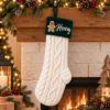 Picture of Personalized Embroidered Christmas Stocking, Custom Name Knit Stocking, Gingerbread Embroidery, Family Holiday Stocking, Christmas Gift 2026