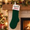 Picture of Personalized Embroidered Christmas Stocking, Custom Name Knit Stocking, Christmas Lights Embroidery, Family Stocking, Holiday Gift 2026