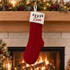 Picture of Personalized Embroidered Christmas Stocking, Custom Name Knit Stocking, Christmas Lights Embroidery, Family Stocking, Holiday Gift 2026