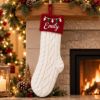 Picture of Personalized Embroidered Christmas Stocking, Custom Name Knit Stocking, Christmas Lights Embroidery, Family Stocking, Holiday Gift 2026
