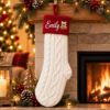 Picture of Personalized Embroidered Christmas Stocking, Custom Name Knit Stocking, Christmas Bell Embroidery, Family Holiday Stocking Gift 2026