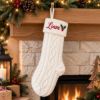 Picture of Personalized Embroidered Christmas Stocking, Custom Name Knit Stocking, Holly Berry Embroidery, Family Holiday Stocking Gift 2026 Christmas
