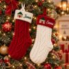 Picture of Personalized Embroidered Christmas Home Stocking, Custom Name Knit Stocking, Christmas House Embroidery, Family Holiday Stocking Gift 2026
