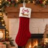 Picture of Personalized Embroidered Dachshund Christmas Stocking, Custom Dog Name Stocking, Wiener Dog Embroidery, Pet Gift 2026 Christmas Stocking