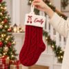 Picture of Personalized Embroidered Christmas Stocking, Custom Name Knit Stocking, Kids Holiday Character Embroidery, Family Stocking Gift 2026