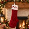 Picture of Personalized Embroidered Christmas Stocking, Custom Name Knit Stocking, Santa Hat Embroidery, Family Holiday Stocking Gift 2026