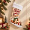Picture of Personalized Christmas Stocking, Custom Name Kids Stocking, Nutcracker Angel Elf Bunny Bear Fox Holiday Stocking, Christmas Gift 2026 Kids