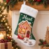 Picture of Personalized Christmas Stocking, Custom Name Holiday Stocking, Christmas Village Stocking, Kids Family Stocking, Christmas Gift 2026