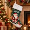 Picture of Personalized Christmas Stocking, Custom Name Kids Stocking, Snowman Reindeer Santa Gingerbread Stocking, Family Holiday Gift 2026