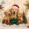 Picture of Golden Retriever Family Ornament, Personalized Dog Christmas Ornament, Custom Name Acrylic Pet Ornament, Cute Puppy Holiday Keepsake Gift
