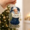 Picture of Baby First Christmas Ornament, Personalized Stocking Keepsake, Custom Newborn Name Acrylic Ornament, 2026 Baby Holiday Gift, Christmas Decor
