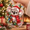 Picture of Koala Christmas Ornament, Personalized Animal Acrylic Ornament, Custom Name Koala Tree Decor, Cute Australian Wildlife Holiday Keepsake Gift