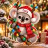 Picture of Koala Christmas Ornament, Personalized Animal Acrylic Ornament, Custom Name Koala Tree Decor, Cute Australian Wildlife Holiday Keepsake Gift