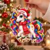 Picture of Unicorn Christmas Ornament, Personalized Acrylic Ornament, Custom Name Fantasy Unicorn Tree Decor, Magical Holiday Keepsake Gift For Kids
