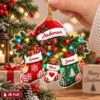 Picture of Christmas Stocking Ornament, Personalized Family Acrylic Ornament, Custom Name Stocking Tree Decor, Cute Holiday Keepsake Gift For Family
