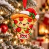 Picture of Pizza Christmas Ornament, Personalized Food Acrylic Ornament, Custom Name Pizza Lover Tree Decor, Cute Holiday Keepsake Gift For Foodies