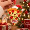 Picture of Pizza Christmas Ornament, Personalized Food Acrylic Ornament, Custom Name Pizza Lover Tree Decor, Cute Holiday Keepsake Gift For Foodies