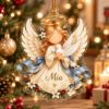 Picture of Angel Christmas Ornament, Personalized Guardian Angel Acrylic Ornament, Custom Name Religious Holiday Tree Decor, Heavenly Keepsake Gift