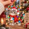 Picture of Scottish Fold Cat Christmas Ornament, Personalized Cat Acrylic Ornament, Custom Name Pet Tree Decor, Cute Kitty Lover Holiday Gift 2026