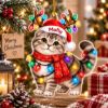 Picture of Scottish Fold Cat Christmas Ornament, Personalized Cat Acrylic Ornament, Custom Name Pet Tree Decor, Cute Kitty Lover Holiday Gift 2026