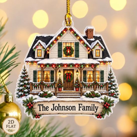 Picture of Personalized Family House Ornament, Custom New Home Christmas Acrylic Ornament, Family Home Tree Decor, New Home Holiday Keepsake Gift 2026