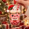 Picture of Boba Tea Christmas Ornament, Personalized Acrylic Ornament, Custom Name Bubble Tea Tree Decor, Cute Drink Lover Holiday Keepsake Gift 2026