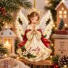 Picture of Guardian Angel Christmas Ornament, Personalized Angel Acrylic Ornament, Custom Name Religious Holiday Tree Decor, Heavenly Keepsake Gift