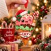 Picture of Ice Cream Christmas Ornament, Personalized Food Acrylic Ornament, Custom Name Dessert Tree Decor, Cute Sweet Treat Holiday Keepsake Gift