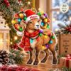 Picture of Ram Christmas Ornament, Personalized Goat Acrylic Ornament, Custom Name Farm Animal Tree Decor, Cute Holiday Keepsake Gift For Animal Lovers