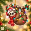 Picture of Sloth Christmas Ornament, Personalized Animal Acrylic Ornament, Custom Name Sloth Tree Decor, Cute Woodland Holiday Keepsake Gift For 2026