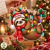 Picture of Sloth Christmas Ornament, Personalized Animal Acrylic Ornament, Custom Name Sloth Tree Decor, Cute Woodland Holiday Keepsake Gift For 2026