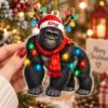 Picture of Gorilla Christmas Ornament, Personalized Wild Animal Acrylic Ornament, Custom Name Jungle Tree Decor, Unique Wildlife Holiday Keepsake Gift
