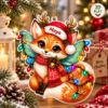 Picture of Fox Christmas Ornament, Personalized Fantasy Fox Acrylic Ornament, Custom Name Woodland Animal Tree Decor, Magical Holiday Keepsake Gift