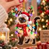 Picture of Siamese Cat Christmas Ornament, Personalized Cat Acrylic Ornament, Custom Name Pet Tree Decor, Cute Kitty Lover Holiday Keepsake Gift 2026