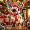 Picture of Siamese Cat Christmas Ornament, Personalized Cat Acrylic Ornament, Custom Name Pet Tree Decor, Cute Kitty Lover Holiday Keepsake Gift 2026