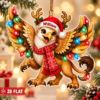 Picture of Personalized Griffin Christmas Ornament 2026, Custom Name Fantasy Creature Acrylic Ornament, Christmas Lights Griffin Holiday Keepsake Gift