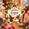 Picture of Baby's First Christmas Ornament, Personalized Star Acrylic Ornament, Custom Baby Name Christmas Tree Decor, Newborn Holiday Keepsake Gift