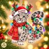 Picture of Snow Leopard Christmas Ornament, Personalized Leopard Acrylic Ornament, Custom Name Wildlife Tree Decor, Cute Winter Animal Holiday Gift